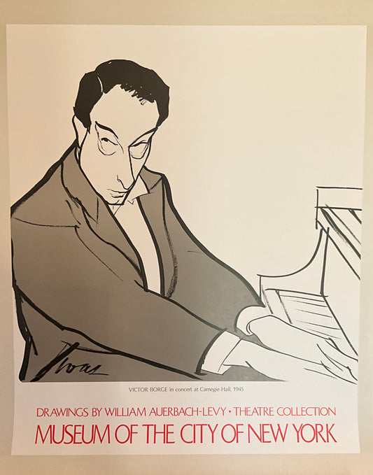 William Auerbach-Levy "Victor Borge Carnegie Hall" Poster